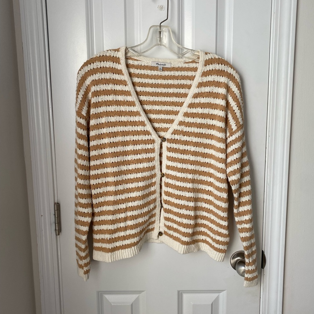Madewell Stripe Open Stitch Cardigan Sweater